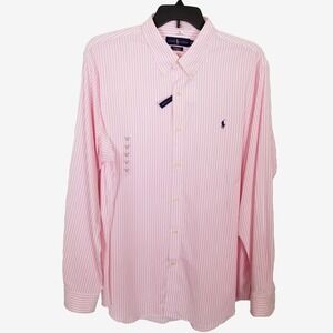 Ralph Lauren Oxford Shirt Men 2XL Classic Fit Performance Nylon Stretch Button